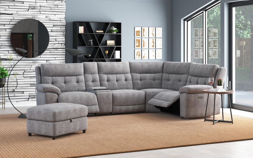 Belford 3 Corner 1 Power Recliner with Media Unit and Power Head Tilt 4 Belford 3 Corner 1 Power with Console & Headtilt