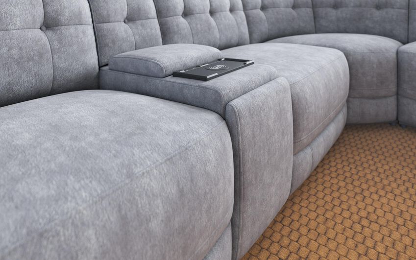 Belford 3 Corner 1 Power Recliner with Media Unit and Power Head Tilt 10 Belford Small Storage Footstool