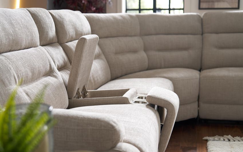 Fenton 3 Corner 1 with Media Console 7 Fenton 3 Corner 1 Power Recliner with Console