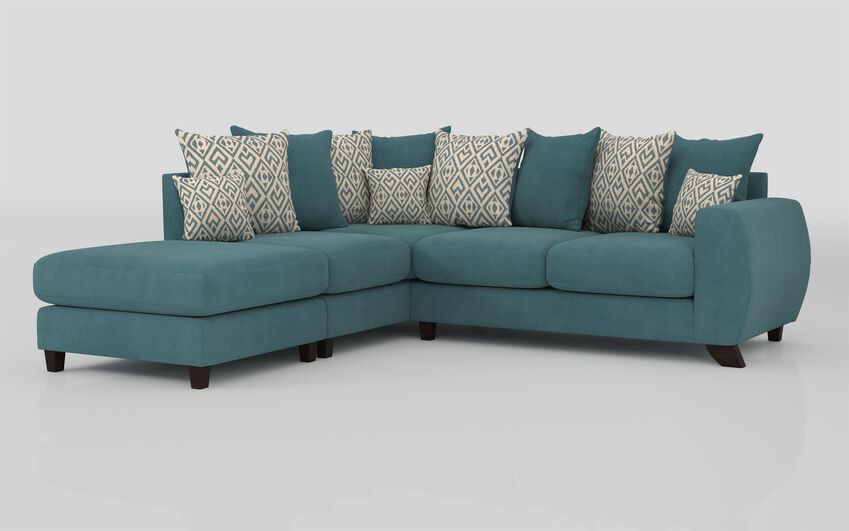 Living Aspen 1 Corner 2 Left Hand Facing Chaise Scatter Back Sofa