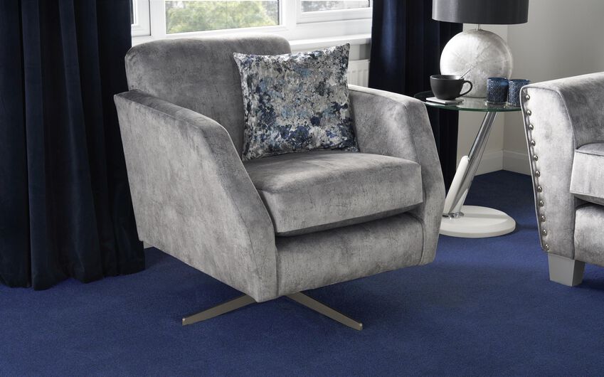 Living Esme Fabric Plain Swivel Chair