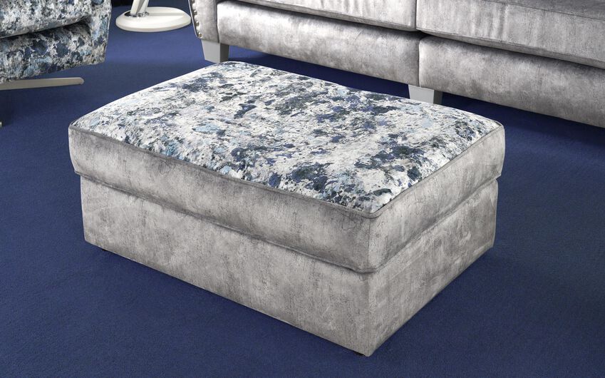 Living Esme Fabric Patterned Top Banquette Footstool