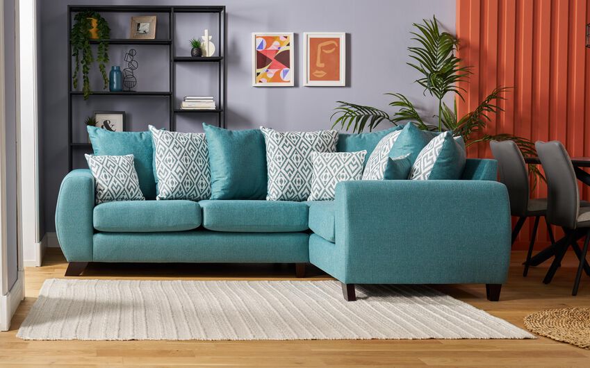Living Aspen Fabric 2 Corner 1 Scatter Back Sofa
