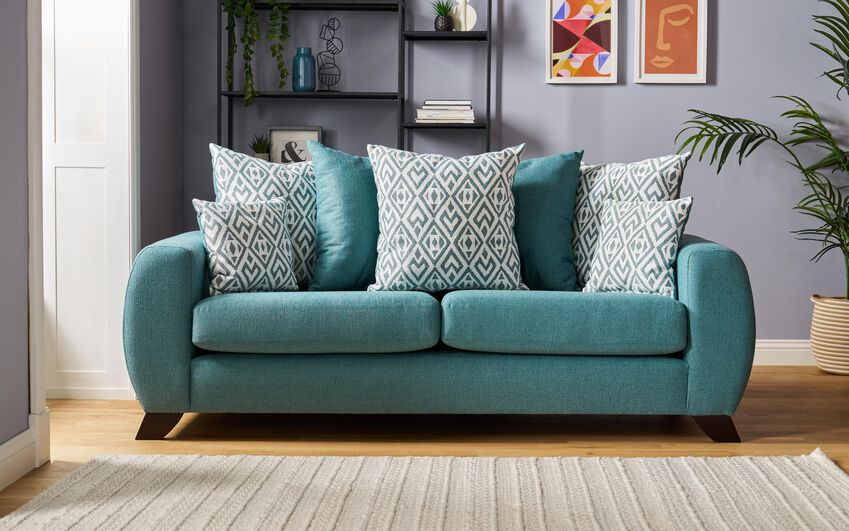 Living Aspen Fabric 4 Seater Scatter Back Sofa